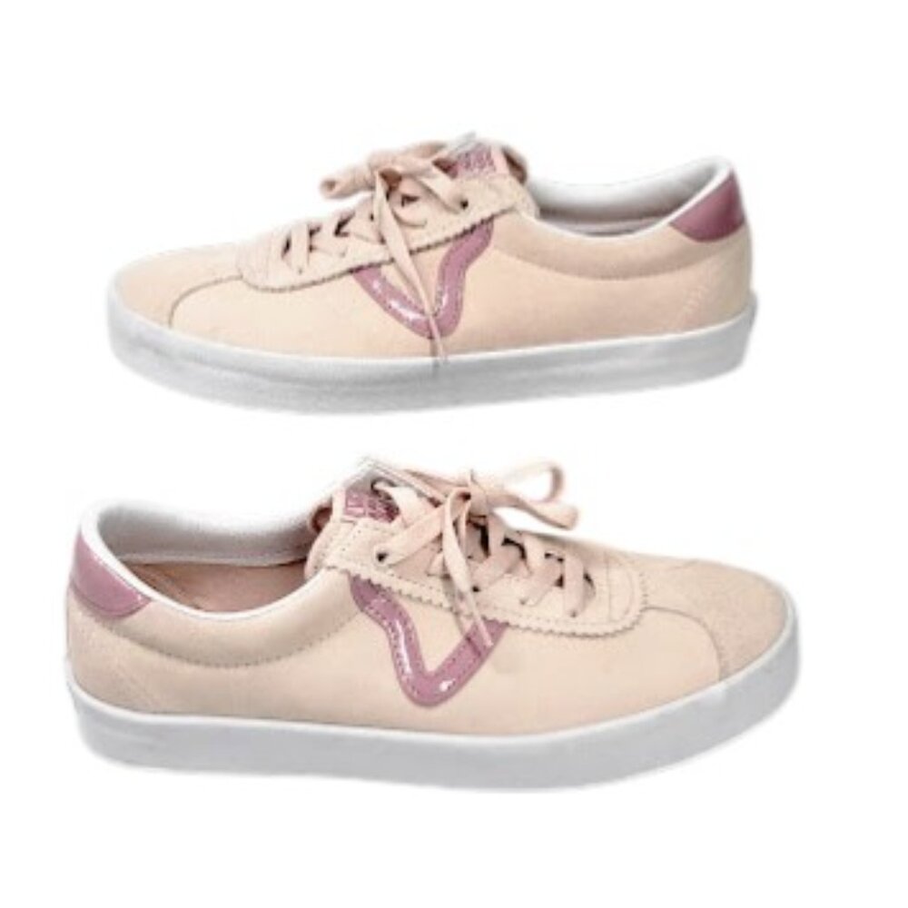 VANS UNISEX Sport Low Suede Pink Sneakers Women’s Sz 9.5 Blush Casual Skate NEW - Picture 3 of 8